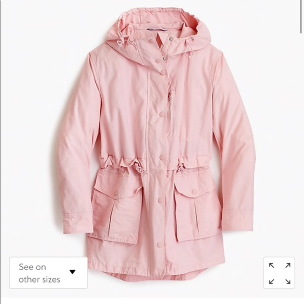 J Crew Perfect Rain Jacket Blush Pink